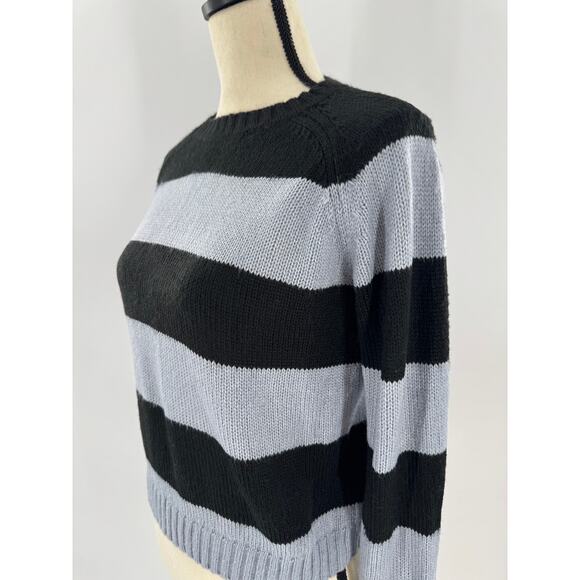 Rag & Bone Blue Black Stripe Lou Pullover Sweater Small Alpaca - Picture 2 of 8